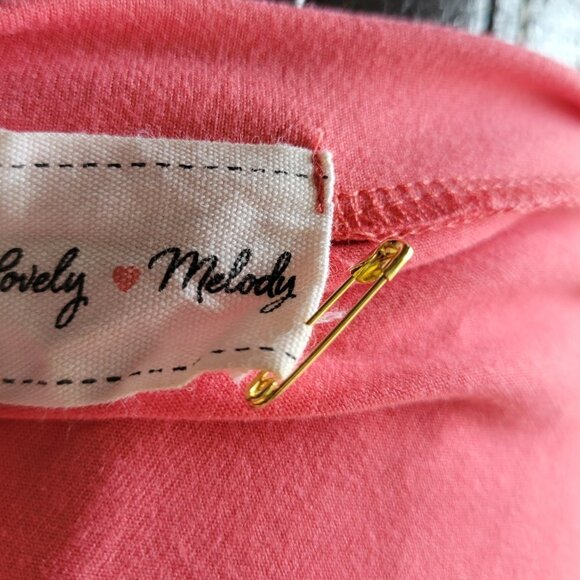 Lovely Melody top Coral NEW Boutique Small BOHO stretchy crochet arms flowy NWOT - Picture 11 of 11